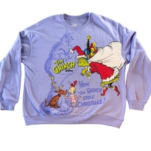 Dr. Seuss The Grinch Merry Christmas Graphic Sweatshirt XXL Lilac